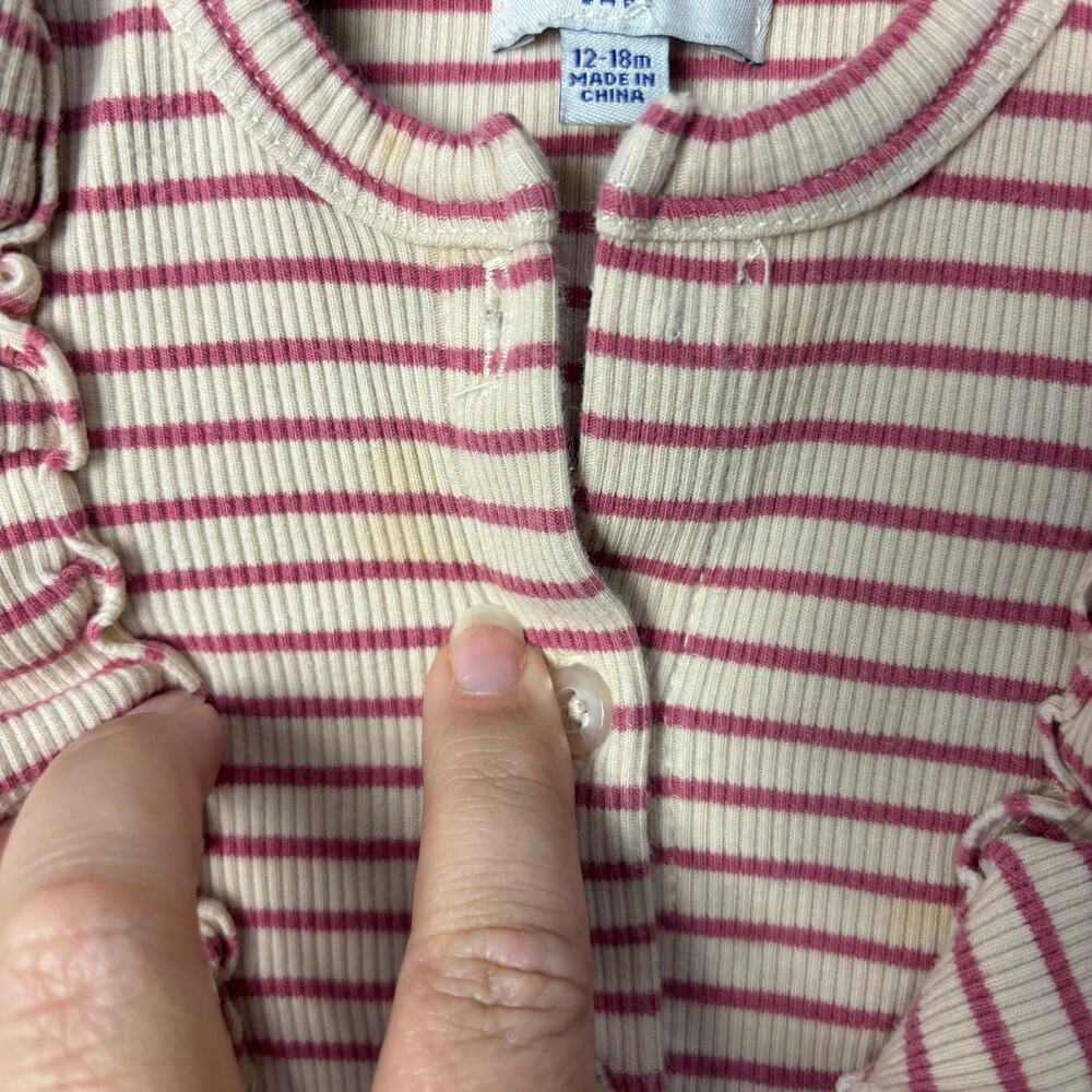 Maison Me Ribbed Ruffle Top 12-18m - Picture 2 of 4